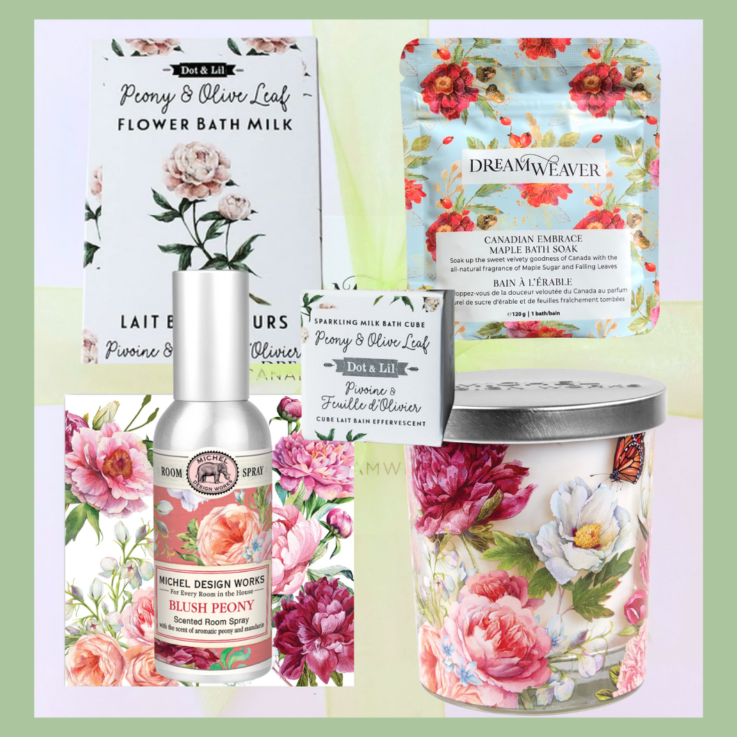 Blush Peony Bath Gift Box | Michel Design Works | Dream Weaver Canada