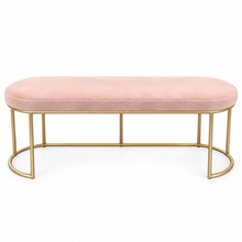 Load image into Gallery viewer, Blush Pink Velvet &amp; Gold Oval Bench | Dream Weaver Canada 2PTImageSep20_2026_08_16_47PM
