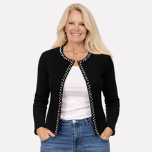 Load image into Gallery viewer, Bolero Cardigan with Pearl Trim | Black
