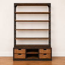 Load image into Gallery viewer, Brodie II Industrial Bookcase with Sliding Ladder &amp; Storage4
