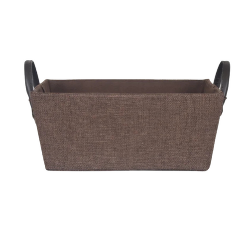 Brown Fabric Basket with Handles | Dream Weaver Canada