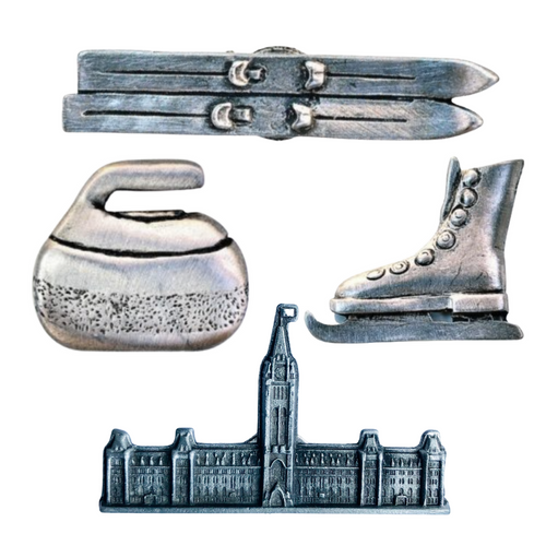 Winter Sports Pewter Magnets | Set of 4