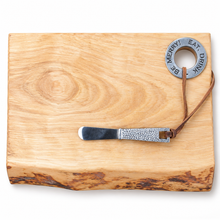 Charger l'image dans la galerie,  Canadian Live Edge Birch Cheese Board &amp; Pewter Pâté Knife Gift Set 2
