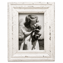 Load image into Gallery viewer, Distressed Antique White Wood Picture Frame 5x7
