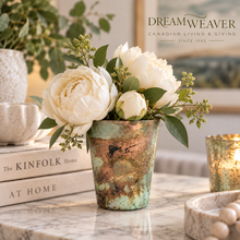 Load image into Gallery viewer, Seafoam &amp; Bronze Mercury Glass Votive Holder &amp; Posy Vase
