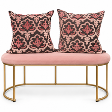 Load image into Gallery viewer, 20" Blush Pink &amp; Grey Damask Down-Filled Decorative Pillow
