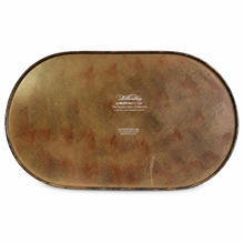 Load image into Gallery viewer, Vintage Ornamental Black and Green Metal  Oval Tray
