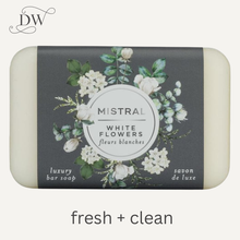 Load image into Gallery viewer, Classic White Flowers Bar Soap | 200g | Mistral
