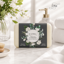 Load image into Gallery viewer, Classic White Flowers Bar Soap | 200g | Mistral | Dream Weaver Canada 2
