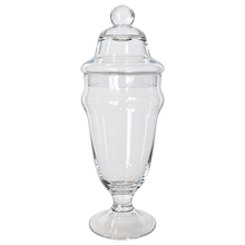 Charger l'image dans la galerie, Clear Glass Pedestal Apothecary Jar with Lid – 11"
