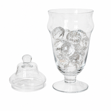 Charger l'image dans la galerie, Clear Glass Pedestal Apothecary Jar with Lid – 11" filled 2
