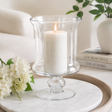 Charger l'image dans la galerie, Clear Glass Pedestal Hurricane Vase &amp; Candle Holder - candle

