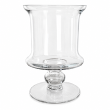 Charger l'image dans la galerie, Clear Glass Pedestal Hurricane Vase &amp; Candle Holder

