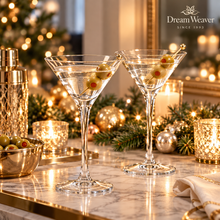 Load image into Gallery viewer, Clear Martini Glasses – 8" Tall | Set of 2 | Cocktail &amp; Holiday Décor DW
