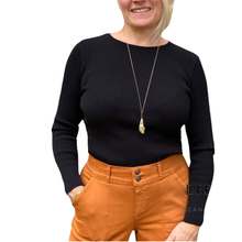 Charger l&#39;image dans la galerie, Crew Neck Cotton Sweater | Black | Parkhurst | Dream Weaver Canada
