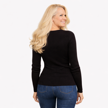 Charger l'image dans la galerie, Crew Neck Cotton Sweater | Black | Parkhurst back 
