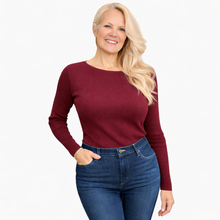 Load image into Gallery viewer, Crew Neck Cotton Sweater | Merlot | Parkhurst 1
