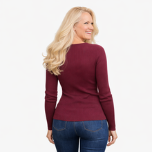 Load image into Gallery viewer, Crew Neck Cotton Sweater | Merlot | Parkhurst back

