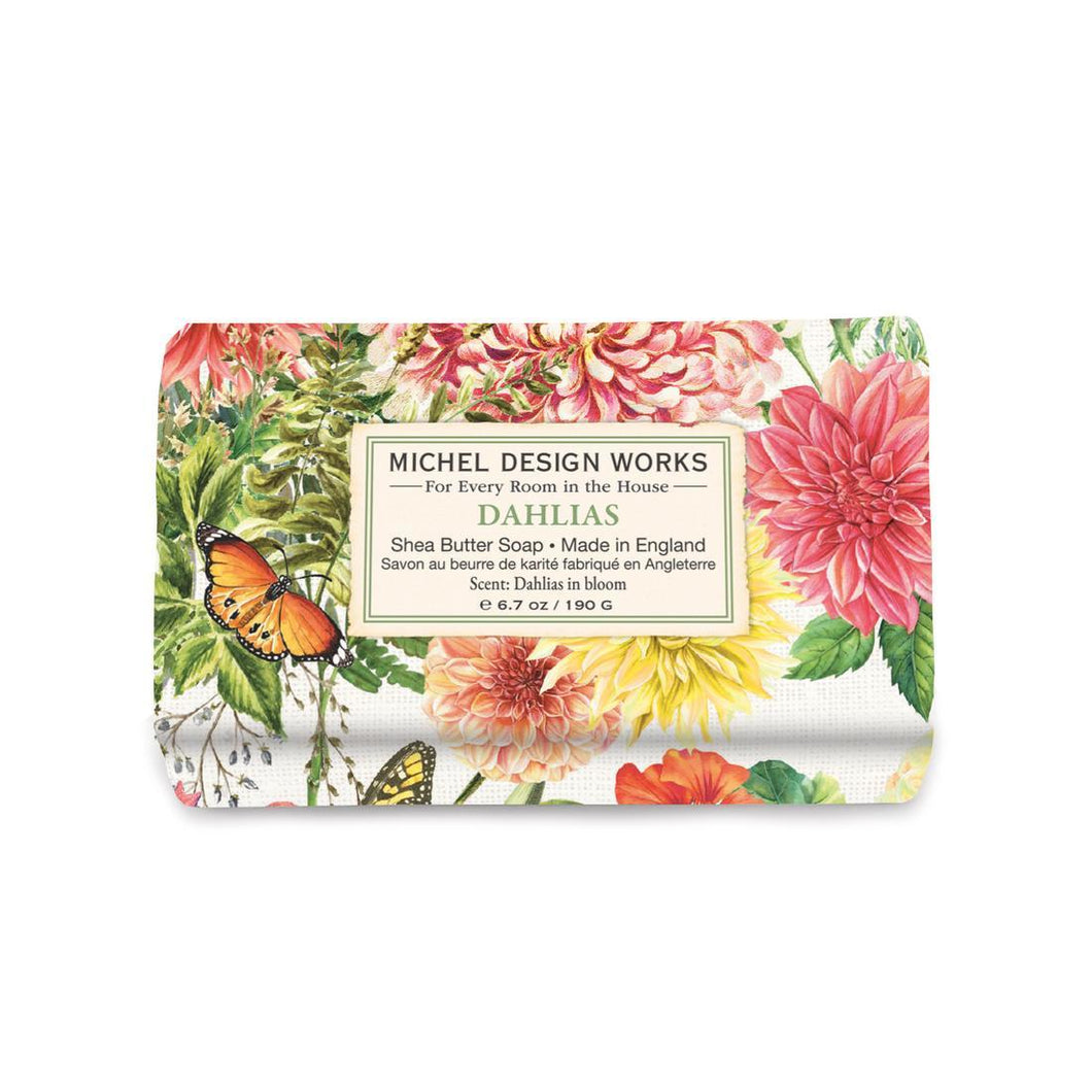 Dahlias Medium Bath Soap Bar | Michel Design Works