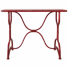 Load image into Gallery viewer, Distressed Burgundy Metal Console Table – Vintage Sewing Machine Style 2
