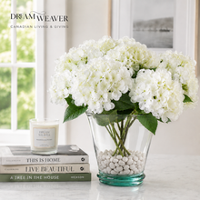 Charger l'image dans la galerie, Eco Green Recycled Glass Wide Vase – Made in Spain with white rocks
