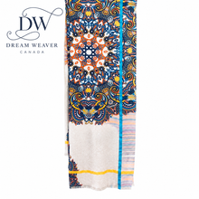 Load image into Gallery viewer, FRAAS Orange, Navy &amp; Turquoise Medallion Modal Scarf 4
