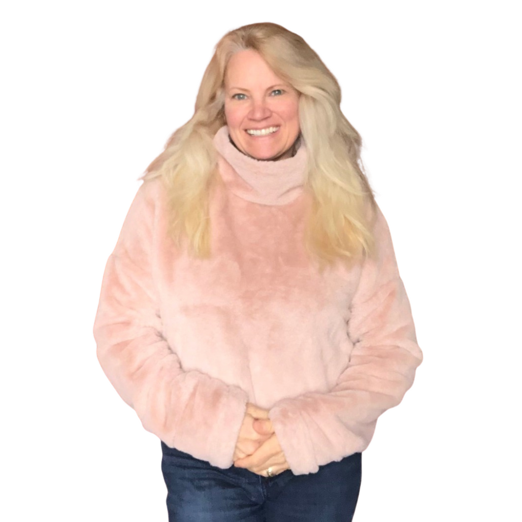 Faux Fur Top | Pink