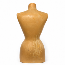 Load image into Gallery viewer, A vintage female torso mannequin, commonly used for dress forms and sewing, shown from the back against a plain white background.
