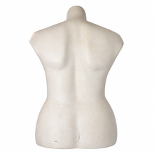 Load image into Gallery viewer, An off-white stone or concrete female torso mannequin, shown from the back against a solid white background.
