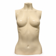 Charger l'image dans la galerie, An off-white ceramic female torso mannequin with a glossy finish, photographed against a solid white background.
