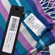 Charger l'image dans la galerie, Fraas Lightweight Cashmink Throw – Navy, Aqua &amp; Lilac Stripe DW 3
