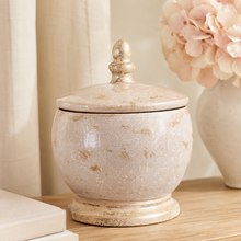 Charger l'image dans la galerie, French Country Crackle Glaze Lidded Cache Pot | Dream Weaver Canada
