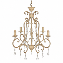 Charger l'image dans la galerie, French Country Crystal Chandelier – Distressed Grey Taupe 
