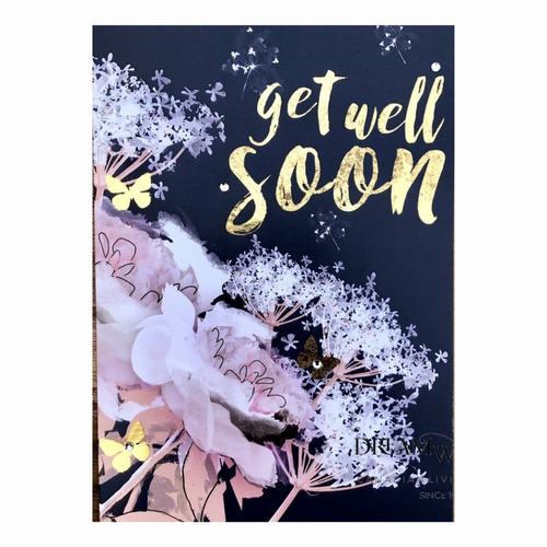 Get Well Soon Card | Navy Floral