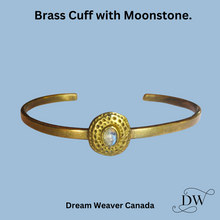 Load image into Gallery viewer, Brass Establish Bracelet with Moonstone | Bauxo
