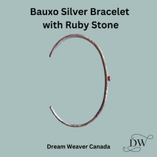 Load image into Gallery viewer, Silver Cuff Bracelet with Ruby Stone | Bauxo
