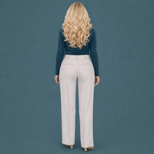 Charger l'image dans la galerie, Grey &amp; White Pinstripe Pleated Pants 1
