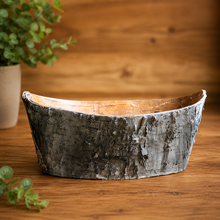 Load image into Gallery viewer, Handcrafted Birch Bark Planter Cover  Oval large
