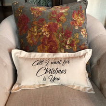 Load image into Gallery viewer, All I want for Christmas Suede Mini Lumbar Pillow
