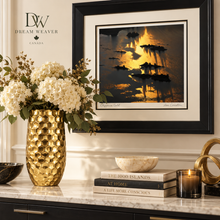 Charger l'image dans la galerie, Large Gold Hammered Textured Statement Vase
