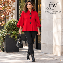 Charger l'image dans la galerie, Joseph Ribkoff Lipstick Red A-Line Statement Jacket – Style 193198 DW 2
