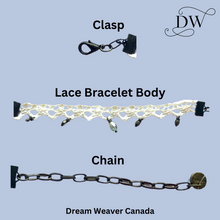 Load image into Gallery viewer, Lace Bracelet with Antique Charms
