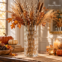 Load image into Gallery viewer, Large Clear Bubble Glass Cylinder Vase – 20" Tall | Statement Décor Fall
