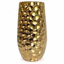 Charger l'image dans la galerie, Large Gold Hammered Textured Statement Vase
