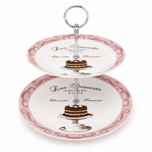 Load image into Gallery viewer, Les Desserts Paris 2-Tier Porcelain Cake Stand
