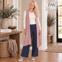 Load image into Gallery viewer, Long Flowy Layering Vest | Dusty Rose | Made in Canada | Dream Weaver 2
