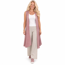 Load image into Gallery viewer, Long Flowy Layering Vest | Dusty Rose | Made in Canada | Dream Weaver 3
