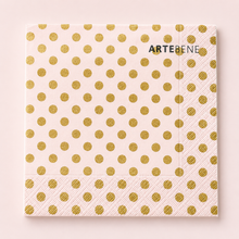 Load image into Gallery viewer, Luncheon Napkins | Gold Polka Dots on Pink1
