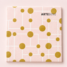 Load image into Gallery viewer, Luncheon Napkins | Gold Polka Dots on Pink
