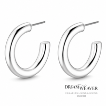 Load image into Gallery viewer, Maddie Medium Silver Plated Hoop Earrings | Pilgrim
